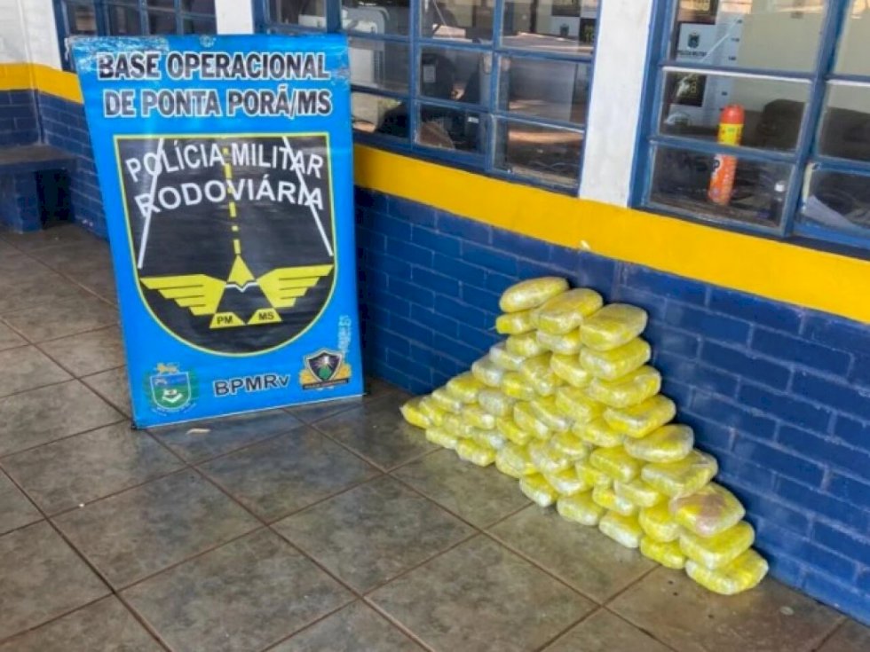 Maconha apreendida na ação - Crédito: Divulgação PMMS