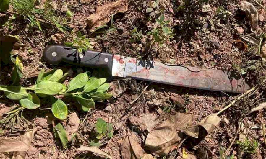 Facão usado no crime foi apreendido - Foto: Diário Corumbaense