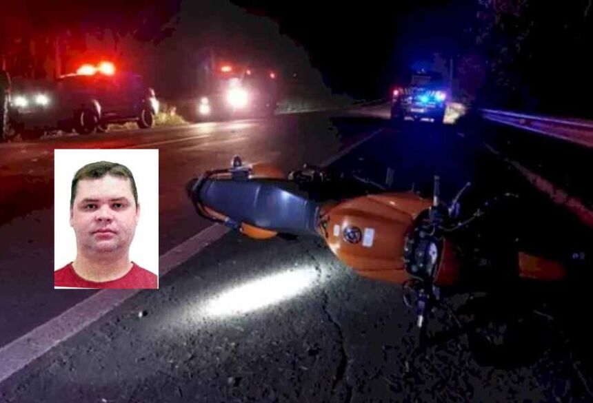 Motocicleta que a vítima pilotava (Foto: MS News)