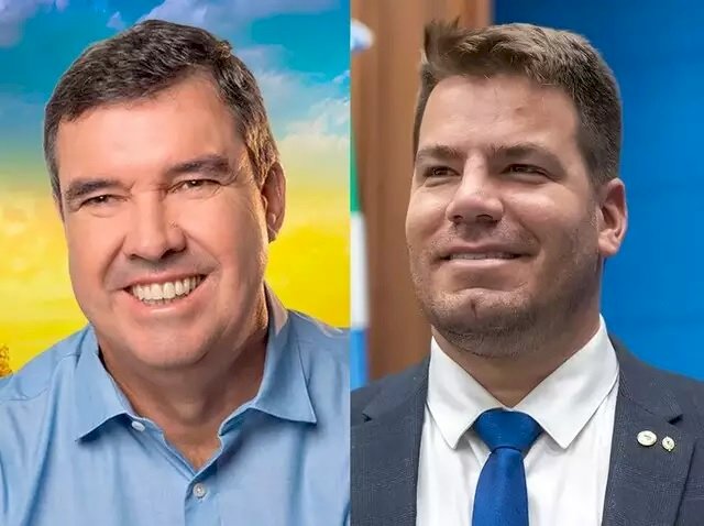 Candidatos ao governo Eduardo Riedel (PSDB) e Renan Conta, o 