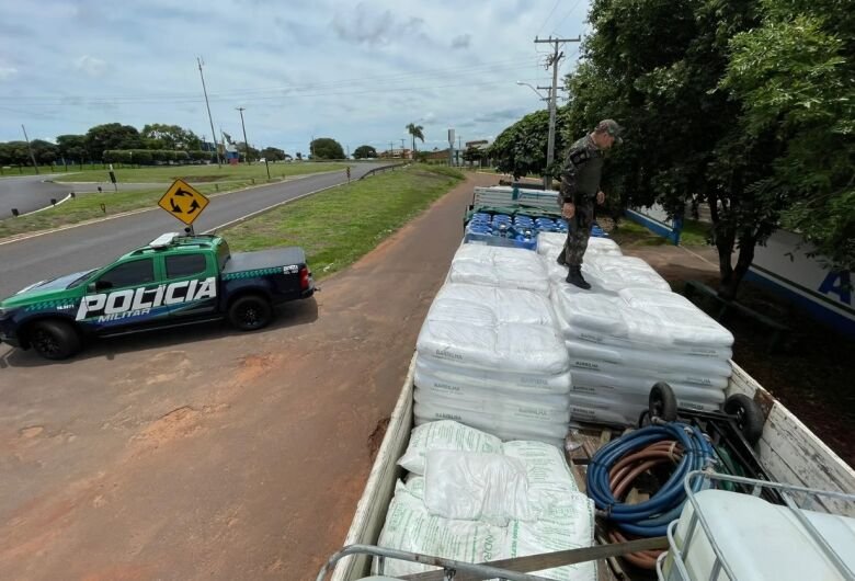 Material apreendido na ação - Crédito: Divulgação PMMS