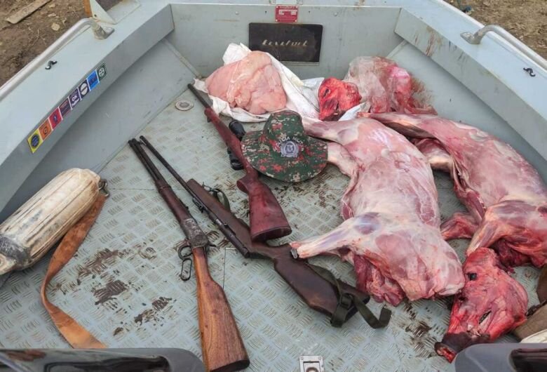 Animais abatidos foram apreendidos pela polícia ambiental - Crédito: Divulgação
