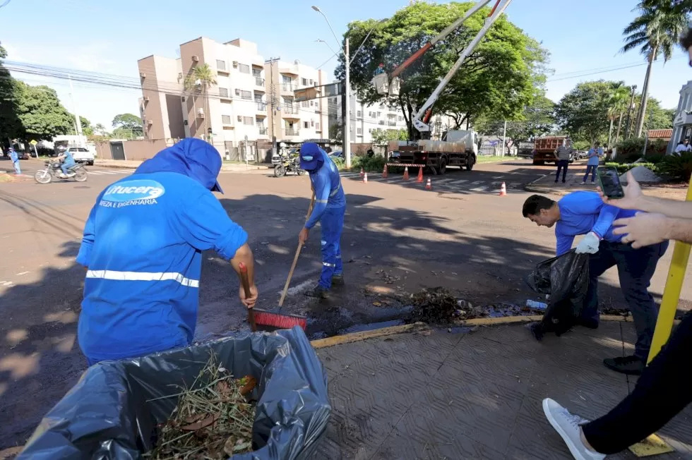 A ação teve início no cruzamento das Avenida Presidente Vargas com a Rua Ponta Porã e atingiu as imediações. Foto: A. Frota