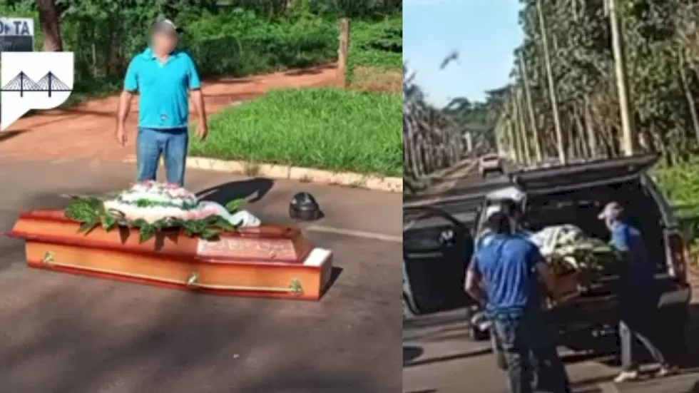 Cena chamou atenção de moradores de Cassilândia (Reprodução)