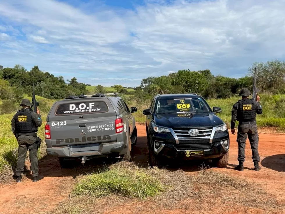 Caminhonete recuperada na ação - Crédito: Divulgação DOF