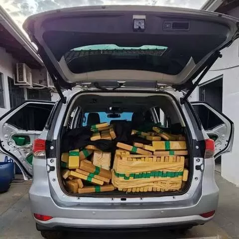 Carro carregado com maconha (Foto: Divulgação PF)