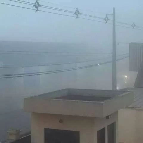 Nevoeiro no fim da madrugada em Ponta Porã (Foto: Hosana de Lourdes)