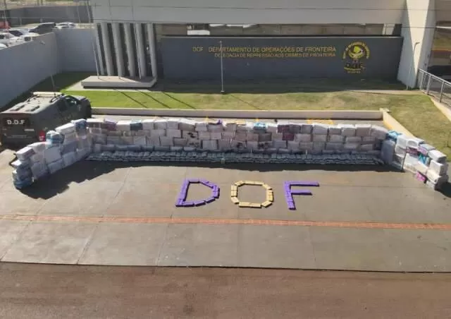 Fardos de droga encontrados no caminhão baú (Foto: Divulgação | DOF)
