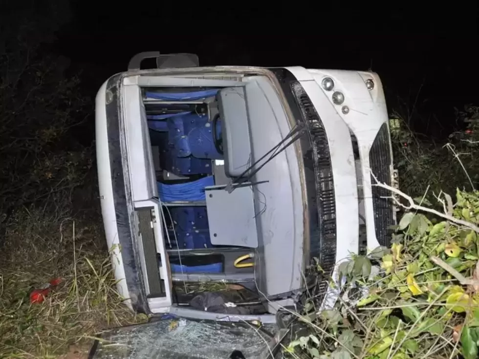 Ônibus com alunos de escolinha capotou em rodovia - Crédito: O Correio News