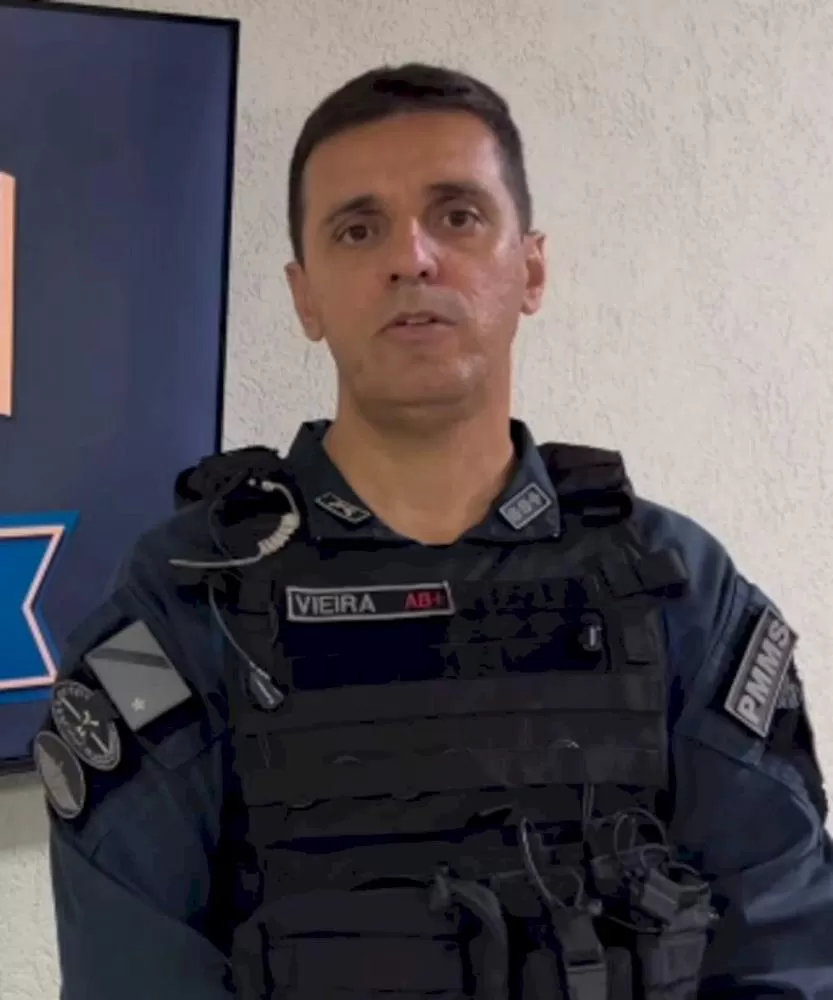 Comandante do 15&ordm; BPM/Maracaju, Tenente-Coronel Nelson Vieira Tolotti, que atendeu a ocorrência - Reprodução Instagram