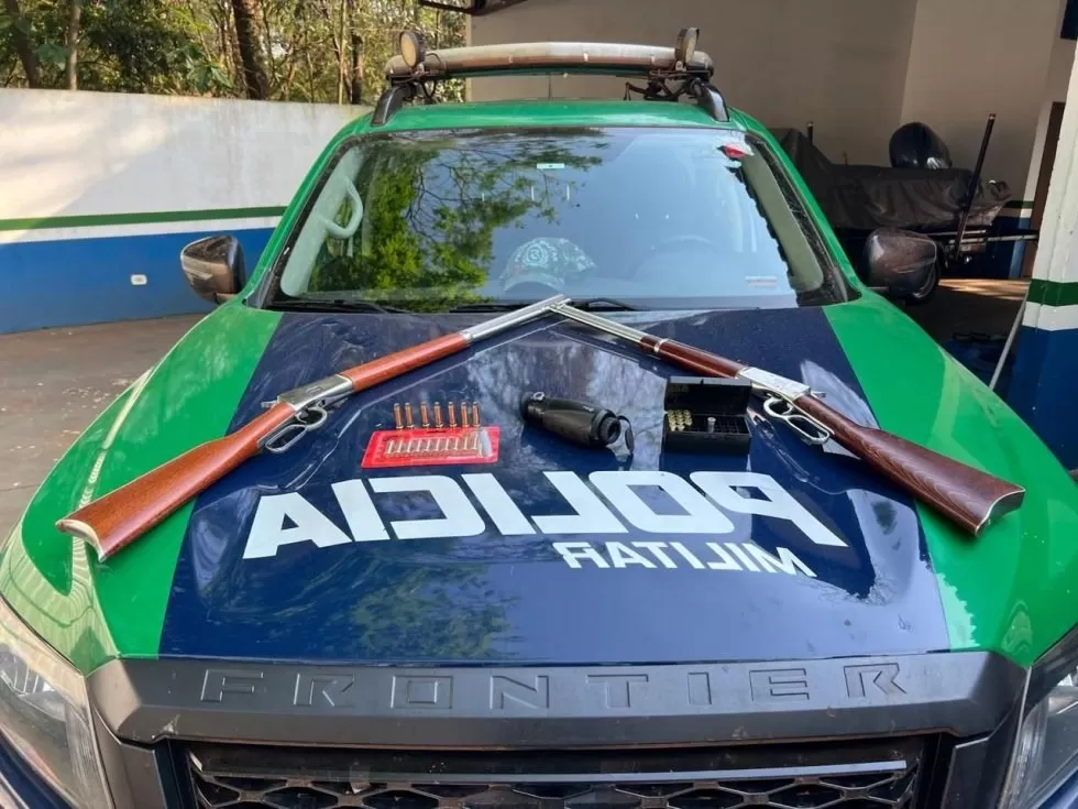 Arma e munições apreendidas - Foto: Polícia Militar Ambiental/Divulgação