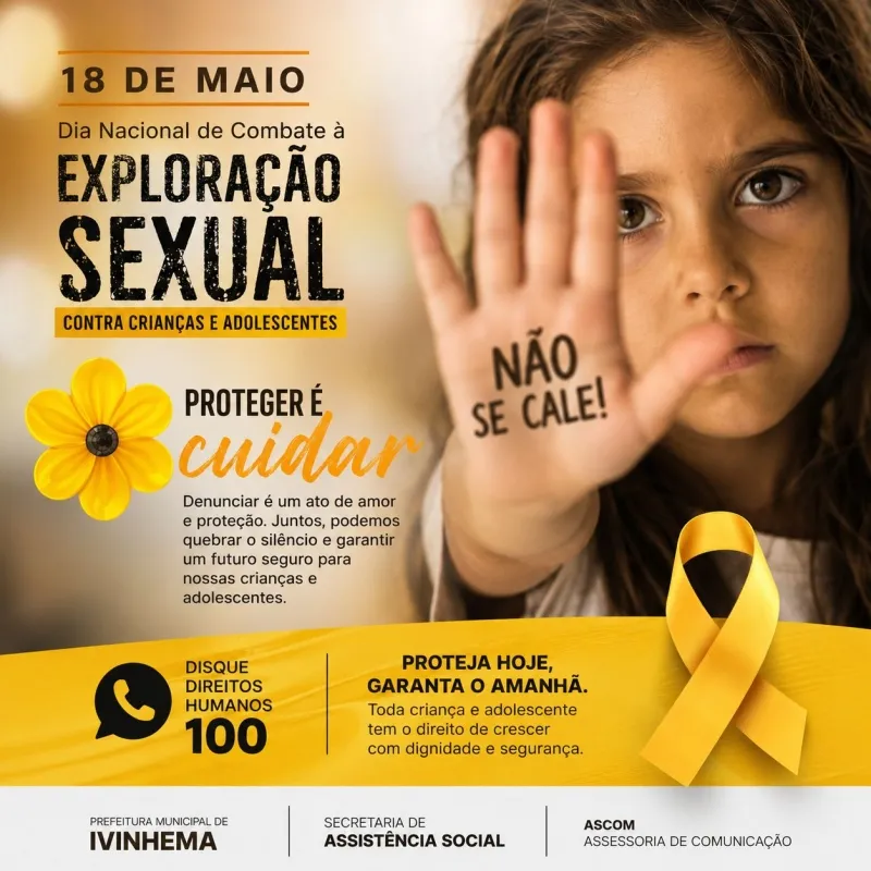 Campanha do Maio Laranja será tema de ações educativas ao longo dessa semana nas escolas de Ivinhema.