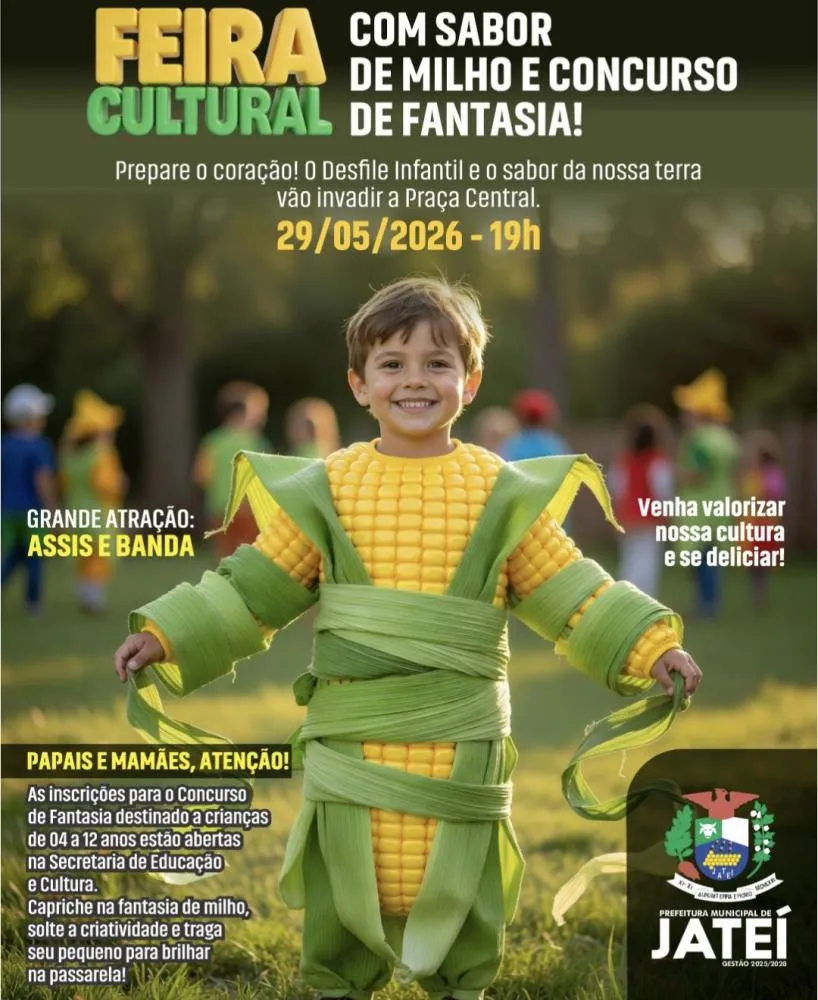 Feira Cultural com sabor de milho e concurso de fantasia movimenta Jateí no dia 29 de maio