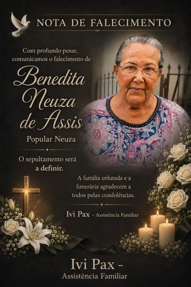 Comunidade lamenta o falecimento de Benedita Neuza de Assis