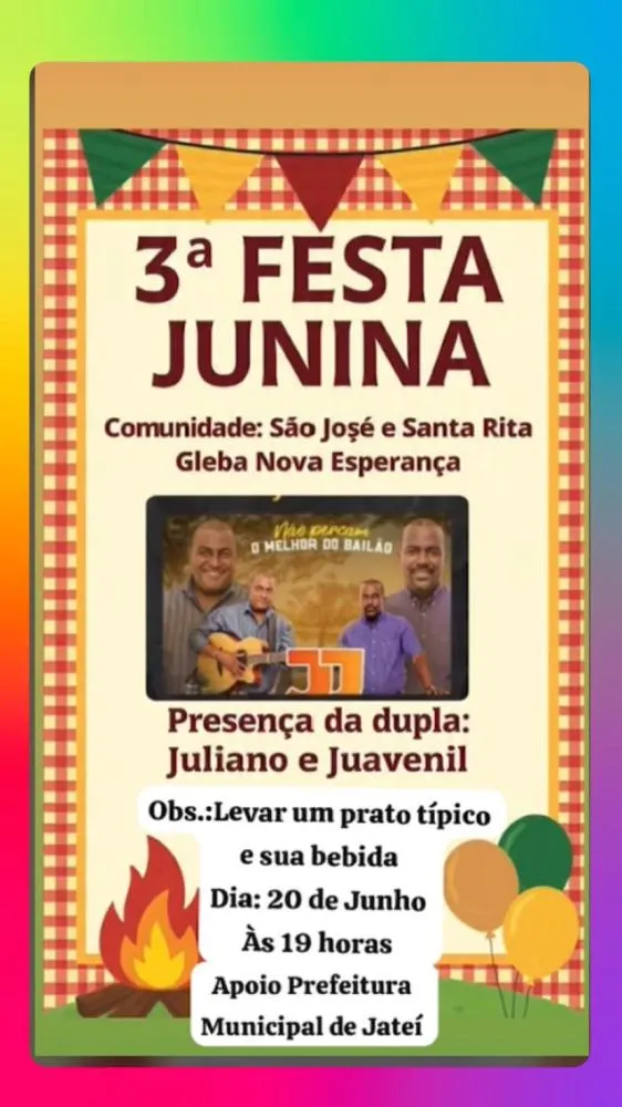 Comunidades São José e Santa Rita promovem 3ª Festa Junina na Gleba Nova Esperança