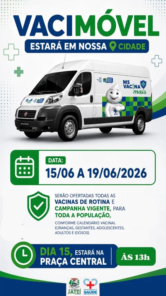 Vacimóvel atenderá a população de Jateí entre os dias 15 e 19 de junho