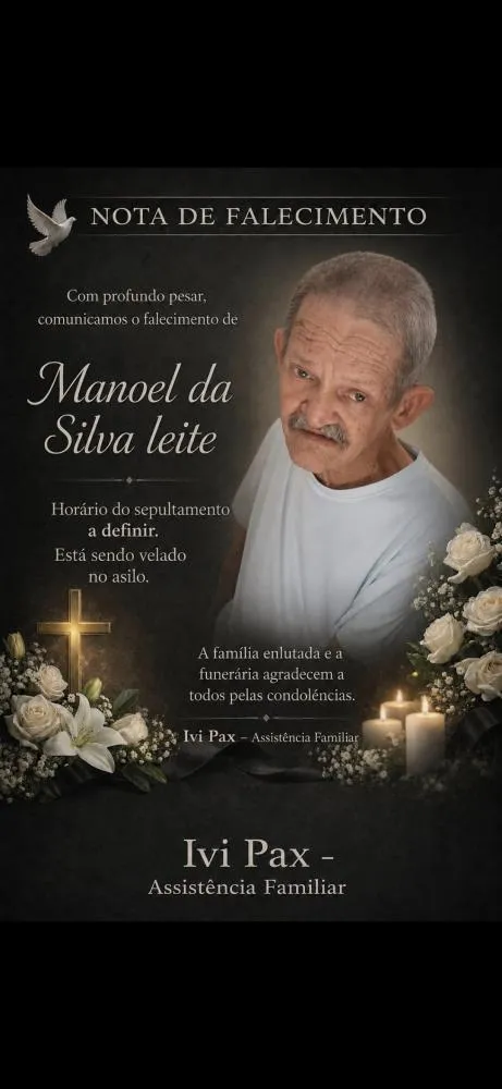 Glória de Dourados comunica falecimento de Manoel da Silva Leite