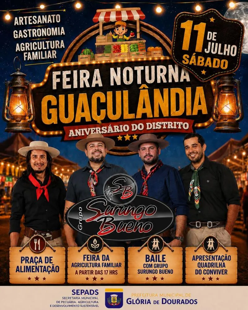 Feira Noturna de Guaçulândia promete noite de lazer, gastronomia e valorização da agricultura familiar