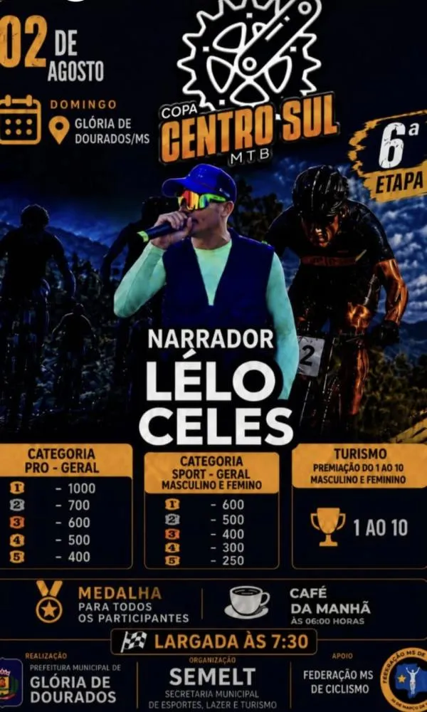 Glória de Dourados recebe 6ª etapa da Copa Centro Sul MTB neste domingo