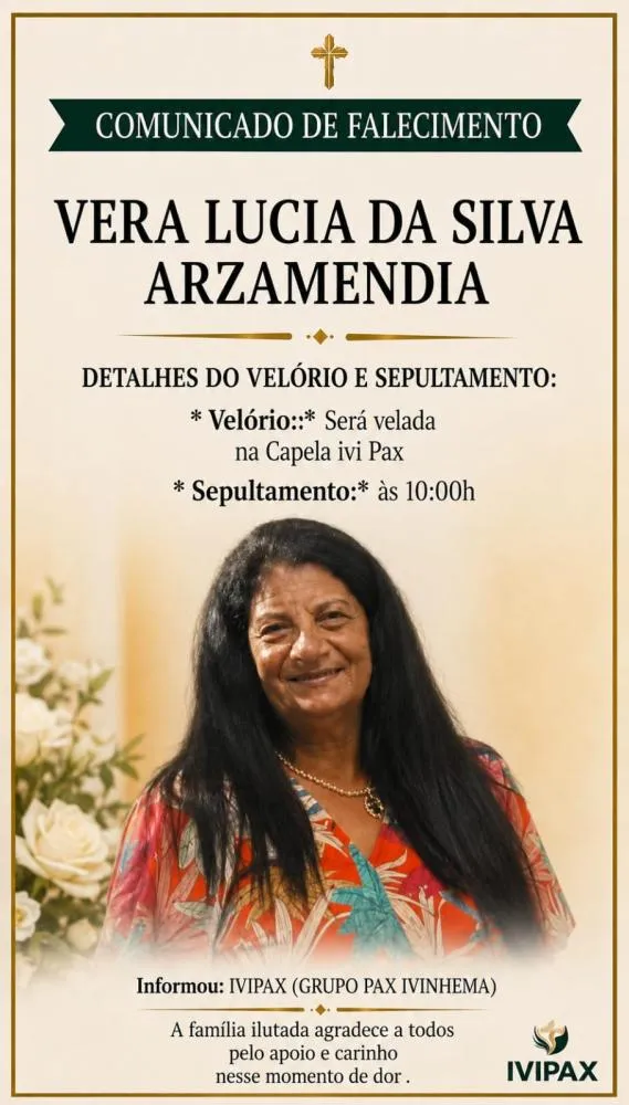 Glória de Dourados se despede de Vera Lucia da Silva Arzamendia