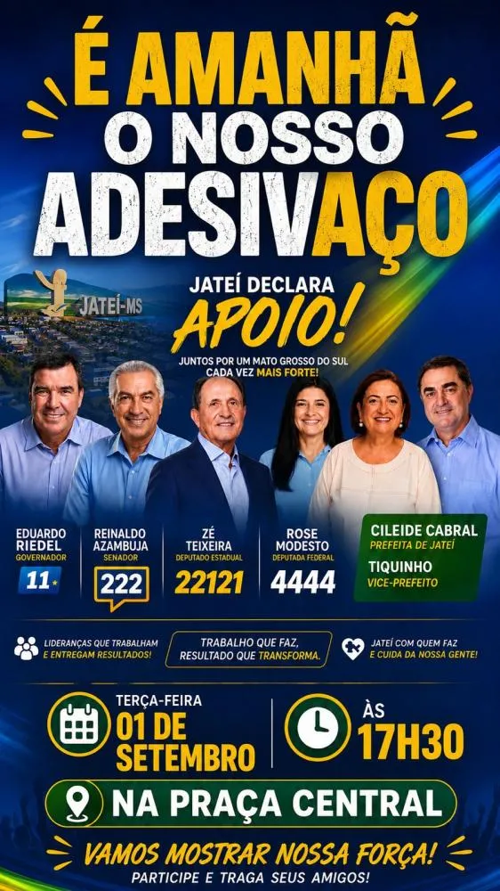 Adesivaço reúne apoiadores em Jateí em ato de apoio a candidatos nas eleições de 2026