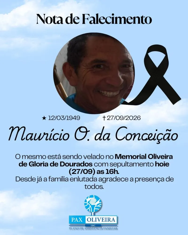 Glória de Dourados se despede de Maurício Oliveira, querido morador que deixa saudades