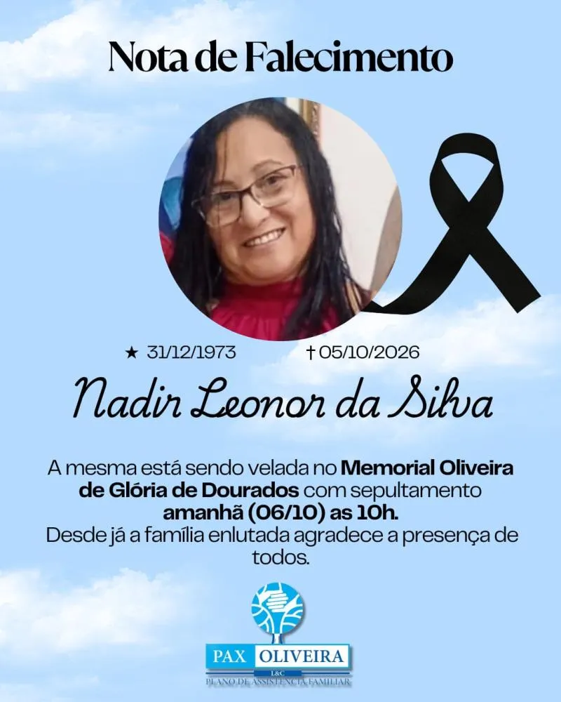 Glória de Dourados se despede de Nadir Leonor da Silva, aos 52 anos