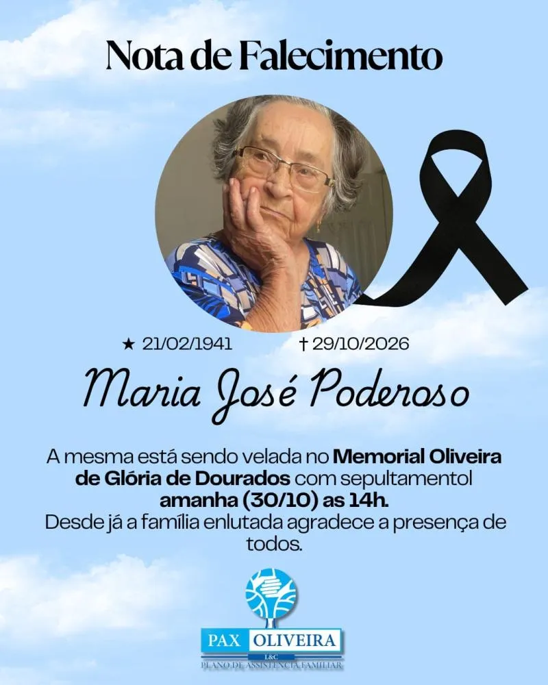 Maria José Poderoso morre aos 85 anos em Glória de Dourados